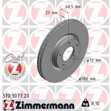 ZIMMERMANN Bremsscheibe | 370.3077.20