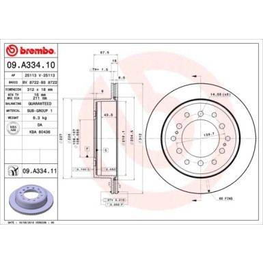 82 482 029 Bremsscheibe HA | TOYOTA Land Cruiser 93 | 09.A334.11