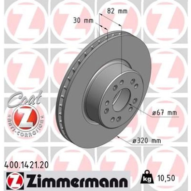 ZIMMERMANN Bremsscheibe | 400.1421.20