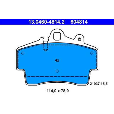 Bremsbelagsatz Porsche P. Boxster 2,5-2,7 96-04 | 13.0460-4814.2