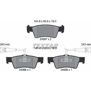 Bremsbelagsatz Vw T. Touareg 2.5 R5 Tdi 03-06 2 Sensoren | 2436701