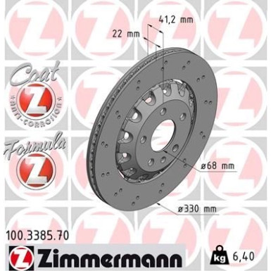 ZIMMERMANN Bremsscheibe | 100.3385.70