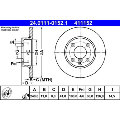 Bremsscheibe Opel P. Corsa 1.0-1.2 00-09 | 24.0111-0152.1