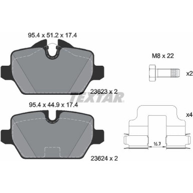 Bremsbelagsatz Bmw T. E87 04-/E90 05 | 2362303