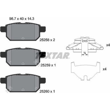 Bremsbelagsatz Suzuki T. Swift 10 | 2525801