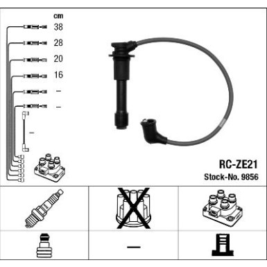 RC-ZE21 NGK | Zündkabelsatz | MAZDA MX-5 II 00-05 | 9856