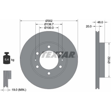 Bremsscheibe Toyota P. Land Cruiser -96/Vw Taro | 92080400