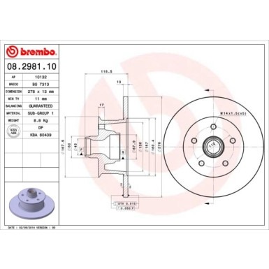 17 481 013 Bremsscheibe VA | VW T3 79 | 08.2981.10