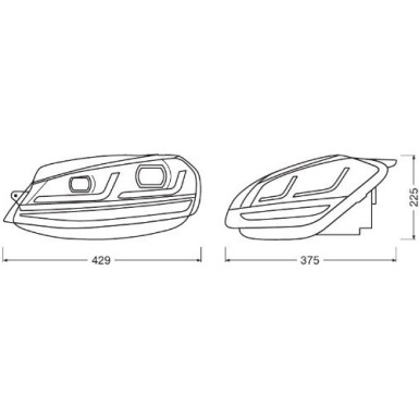 Osram | LEDriving® Golf VII Facelift Scheinwerfer, Black Edition als Halogenersatz | LEDHL109-BK LHD