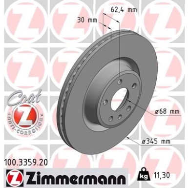 12 481 067 Bremsscheibe VA | AUDI A6 Allroad 12 | 100.3359.20