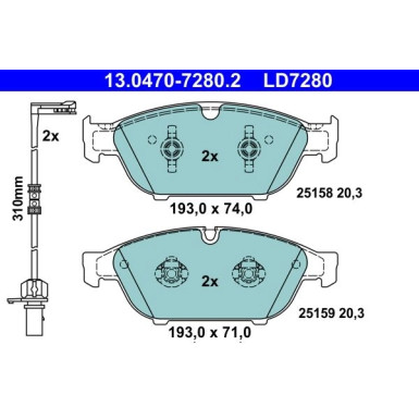 Bremsbelagsatz Audi S. A6/A7/A8 10- Keramik | 13.0470-7280.2