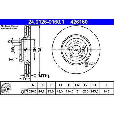 Bremsscheibe Toyota P. Avensis/Verso 2.0-2.2 D-4D 09 | 24.0126-0160.1