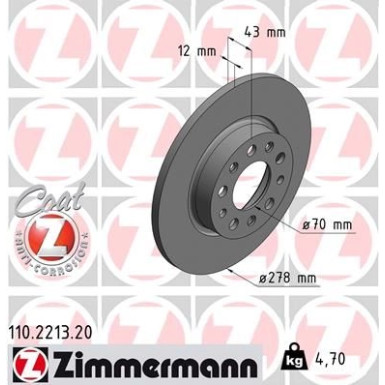 ZIMMERMANN Bremsscheibe | 110.2213.20