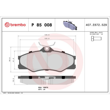 BREMBO Bremsklötze VA | VW T3 85 | P 85 008