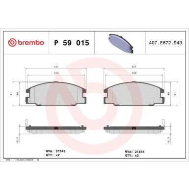 BREMBO Bremsklötze VA | ISUZU Trooper/OPEL Frontera 86 | P 59 015