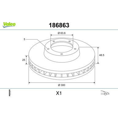 VALEO Bremsscheibe | 186863