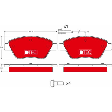 Bremsbelagsatz Citroen P. Nemo 1.4 08- Dtec Cotec | GDB1482DTE