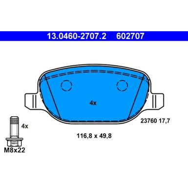 Bremsbelagsatz Alfa T. 159/Brera/Spider 05-11 | 13.0460-2707.2