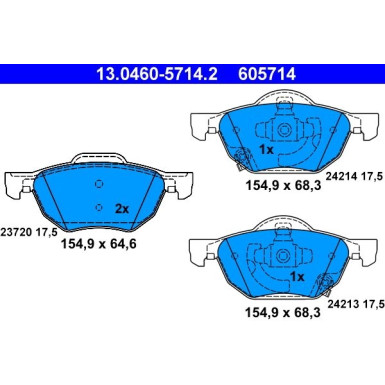 Bremsbelagsatz Honda P. Accord 03 | 13.0460-5714.2