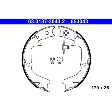 Bremsbackensatz, Feststellbremse | 03.0137-3043.2