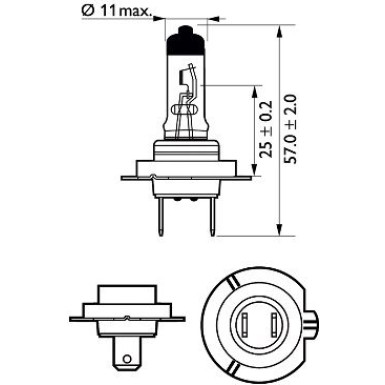 H7 12V 55W PX26d RacingVision GT200 1St. Blister Philips | 1-STK Blisterpackung | 12972RGTB1