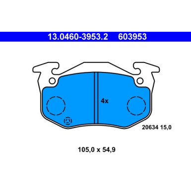 ATE Bremsbeläge | 13.0460-3953.2