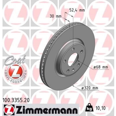 ZIMMERMANN Bremsscheibe | 100.3355.20