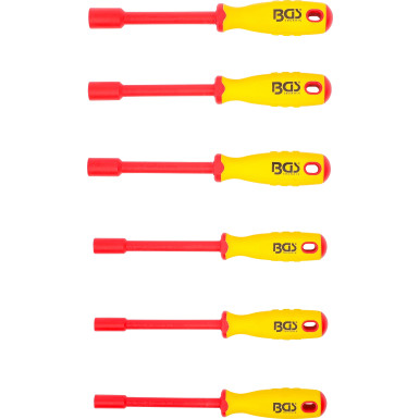 BGS VDE-Steckschlüssel-Schraubendreher-Satz | Sechskant | SW 5,5 - 12 mm | 6-tlg | 71095