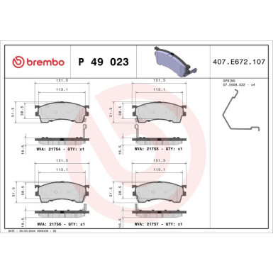 BREMBO Bremsklötze VA | MAZDA 323, 626, MX-6 91-05 | P 49 023