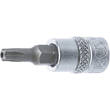 BGS Bit-Einsatz | Antrieb Innenvierkant 6,3 mm (1/4"""") | TS-Profil (für Torx Plus) mit Bohrung TS25 | 5184-TS25