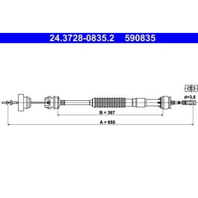 ATE Kupplungsseil | 24.3728-0835.2