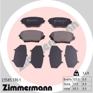 ZIMMERMANN Bremsbeläge | 23585.170.1