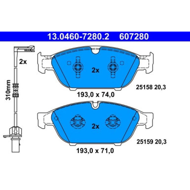 Bremsbelagsatz Audi P. A6/A7/A8 2.0-6.3 Quattro 10 | 13.0460-7280.2