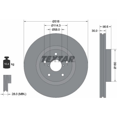 Bremsscheibe Subaru P. Tribeca 2.5-3.6 05 | 92199203