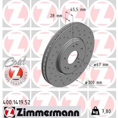 15 481 020 Sport Bremsscheibe VA Sport | MERCEDES R129 89 | 400.1419.52