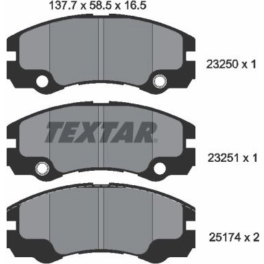 Bremsbelagsatz Opel P. Frontera | 2325001