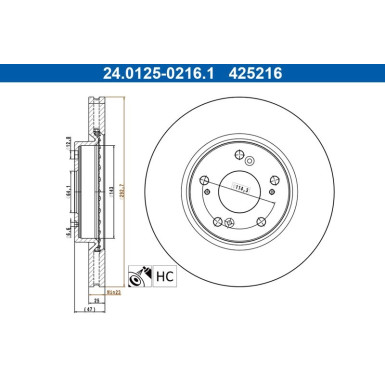 Bremsscheibe | 24.0125-0216.1