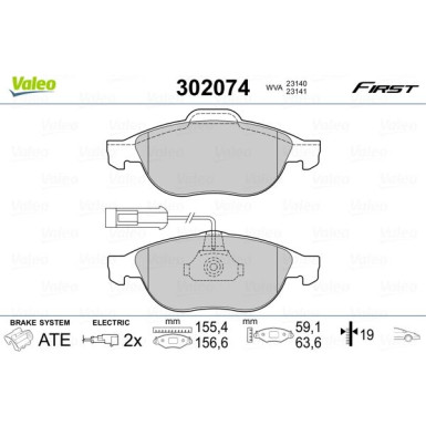 VALEO Bremsbeläge | 302074