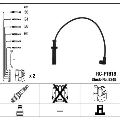 RC-LC612 NGK | Zündkabelsatz | LANCIA Thema 2000 88-92 | 8248