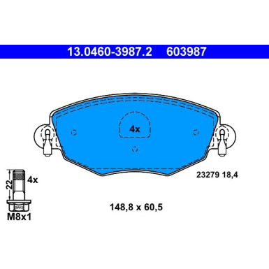 Bremsbelagsatz Ford P. Mondeo 1,8-3,0 00-07 | 13.0460-3987.2