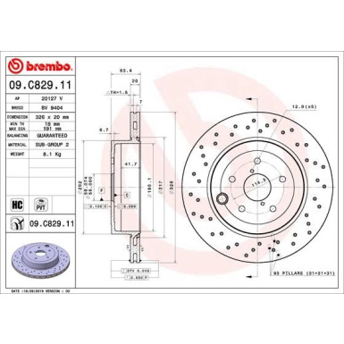 Bremsscheibe HA | SUBARU | 09.C829.11