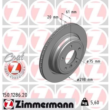 ZIMMERMANN Bremsscheibe | 150.1286.20