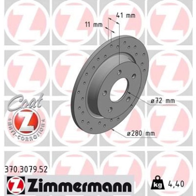 Bremsscheibe HA Sport | MAZDA 3, 5 99-14 | 370.3079.52