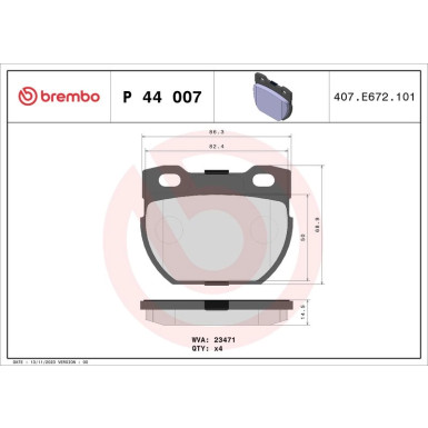 BREMBO Bremsklötze HA | LAND ROVER | P 44 007