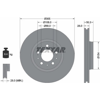 Bremsscheibe Volvo P. S60/S80/V | 92100603