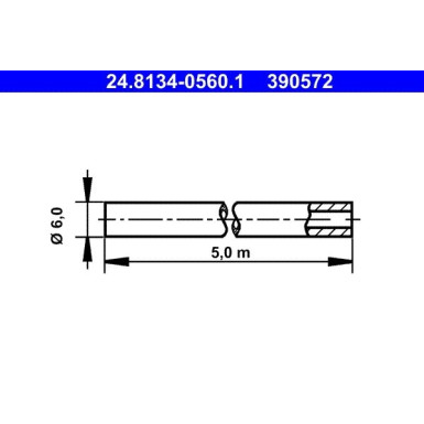 Bremsleitung ATE 6mm 5 Meter | Stahlleitung 5 Meter | 24.8134-0560.1