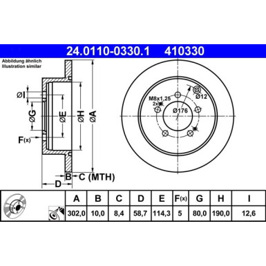 Bremsscheibe Peugeot T. 4007 2.2 Hdi/2.4 16V 07 | 24.0110-0330.1