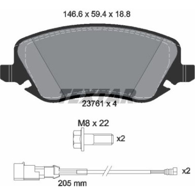 Bremsbelagsatz Lancia P. These 02 | 2376101