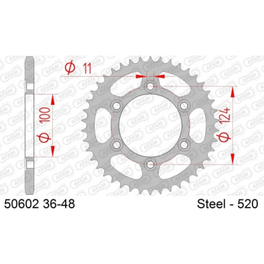 AFAM Kettenrad STAHL 46 Zähne | für 520 | 50602-46