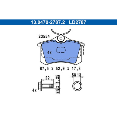 BREMSBELAGSATZ, SCHEIBENBREMSE | 13.0470-2787.2